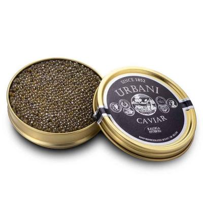 China Tin Cans Round Empty Luxury 250G 200G 100G 50G 30G 15G 10G Gold Stock Food Caviar Sturgeon Caviar Tins Box for sale