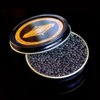 China Caviar Tin Can Custom Printing Luxury Food Around Gold Tin Box of 5G 10G 20G 30G 50G 100G 250G for Caviar for sale