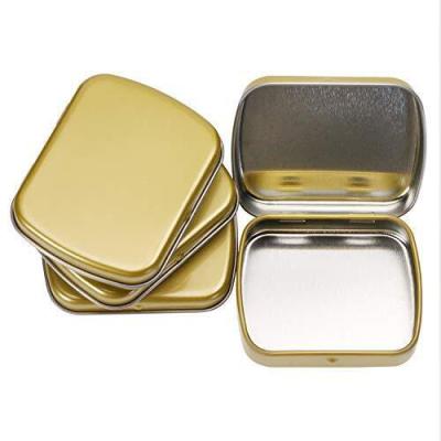 China Factory Direct Sale Recyclable Luxury Cable Earphone Item Tin Case Pins USB Packaging Metal Small Mini Gold Tin Case With Hinge for sale