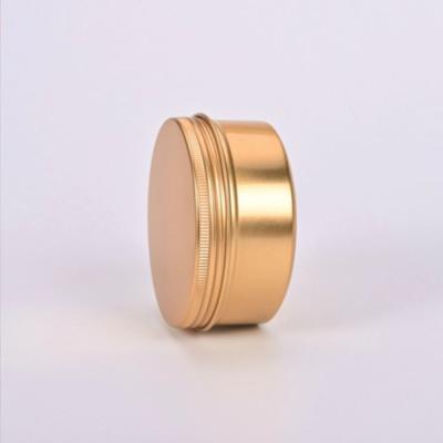 China Custom Empty Round Aluminum Container Lip Balm Box Cosmetics Cosmetics Gold Jar Box for sale