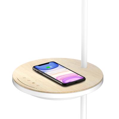 China Nordic Wireless Charger LED Touch Floor Lamp Dimmer Position Decor Lamp with Wireless Charger for Living Room for sale