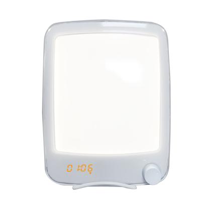 China Eco-Friendly Active Demand Wake Up Light Alarm Clock Sad Light Therapy Lamp 20 Grade Snoose Shine Work LED Table Lamp for sale