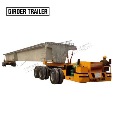 China Heavy Duty Truck Trailer Builds Truck T Shape Beam Prefab Carrier 3 Axles Beam Bridge Semi Trailer For Sale for sale