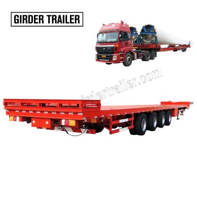 China China manufacturer extendable semi truck trailer trailers stretching turbine wind telescopic lowbed flatbed roll up semi trailer for sale