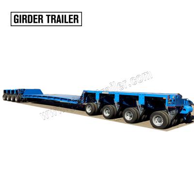 China Truck Trailer Goldhofer Type Over Heavy Duty 8 Steering Axle Lift Lines 220ton Modular Semi Truck Trailer With Concave Beam Drop Deck for sale