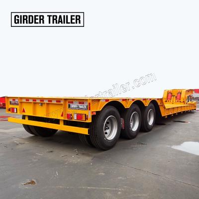 China Truck Trailer Good Quality 3Axle 4Axle 80 100 Tons Lowbed Lowboy Low Loader Used Hydraulic Detachable Gooseneck Semi Trailer For Sale for sale