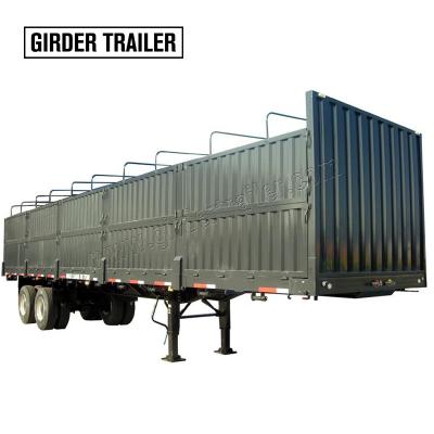 China Cheap twin truck trailer axle 20 ft hydraulic side wall cargo craft trailer 40 ft black mobile side tipper dropside trailer for sale for sale