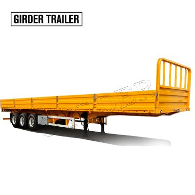 China Cheap widely used tri truck trailer factory direct sale axles barrier dropside box dump cargo trailer truck with side wall for sale for sale