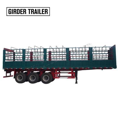 China Truck trailer trailer maker 3 axle 60 ton stake trailer parts mounted multi wire fencing machine lowbed semi truck trailer barrier for sale