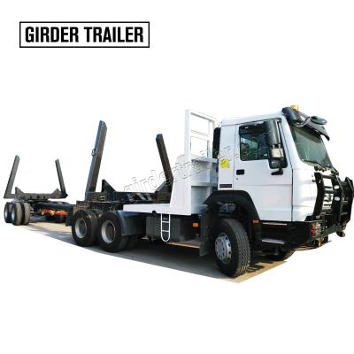 China Timber truck trailer howo 6X6 haul truck lumber truck logging towing timber trailer 20 meters for sale