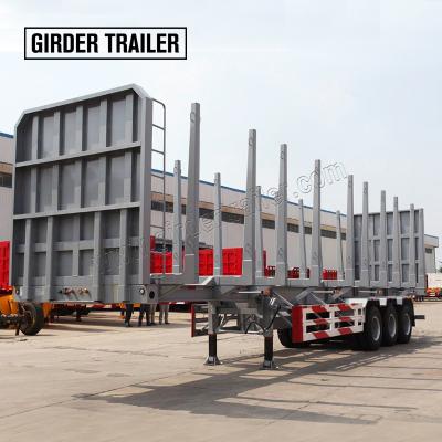 China Custom Large Truck Trailer Timber Trailer Manufacturer Log 4axle Crane West Other Wood Trailer Tri Axle Log Loader With Trailer for sale