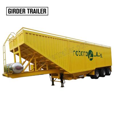 China Quad Axle Cement Tractor 3 Axle Cement Wheat Cereal Peanut Tractor Heavy Duty Transport Hopper Semi Trailer Bottom Trailer With Grain Trailer for sale