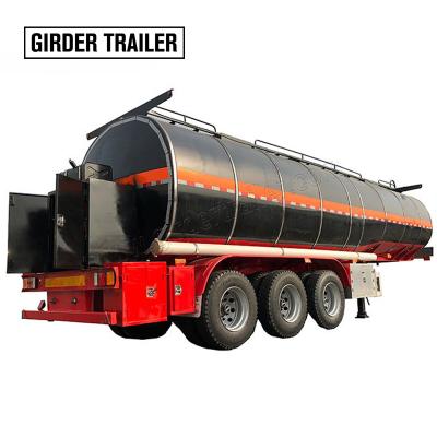 China Heating Semi Truck Trailer CIMC Quality 3 Axles 40tons Asphalt Bitumen Storage Tank Truck Trailers for sale