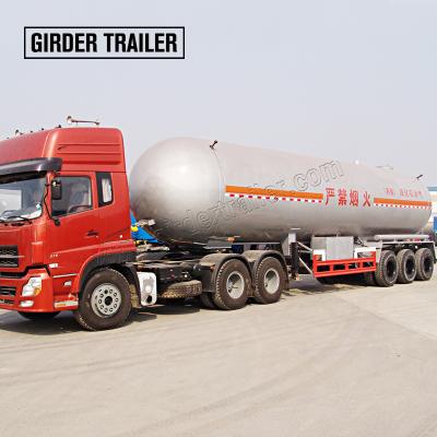 China 49.6cbm lpg truck trailer 49.6cbm propane tanker trailer/liquid gasoline gas transport tank trucks trailer for Africa for sale