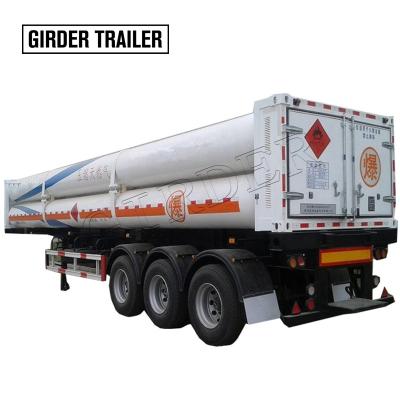 China Truck Trailer 3 Axles Hauling 6 Tube Compressed Air Tube Bundle CNG Gas Cylinder Container Tanker Semi Trailer For Sale for sale