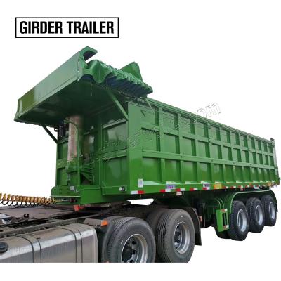 China China hot sale good quality 3 axles auto truck trailer tarpaulin covered semi end dump trailer for sale for sale