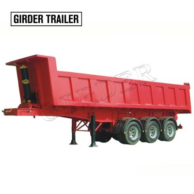 China Semi Truck Hydraulic Cylinder Coal Tipper Trailer End Dump Truck Trailer Used Rear Capacity for sale