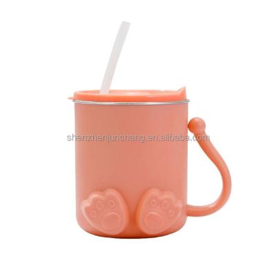 China New Design Sustainable Silicon Seal Small Milk Cup Kids Cups With Lids And Straws for sale