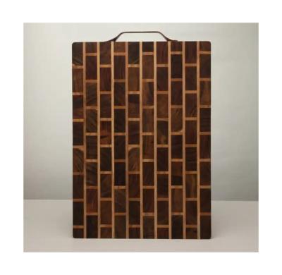 China Sustainable Acacia Wood Chopping Boards End Grain Kitchen Wooden Customized Multifunction Square Chopping Block Steak Board for sale