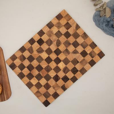 China Sustainable Wholesale Natural Rectangle Blocks End-Graind Wooden Cutting Board Cheese Boards Acacia Wood Chopping Boards for sale