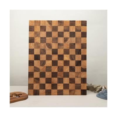 China Sustainable Hot selling End-Graind Cheese Cutting Board Wood Kitchen Wooden Chopping Blocks for Home Kitchen for sale