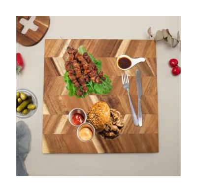 China Sustainable Custom Acacia Wood Chopping Board Thick Wooden Cutting Board Chef Kitchen Chopping Block For Cutting Food for sale