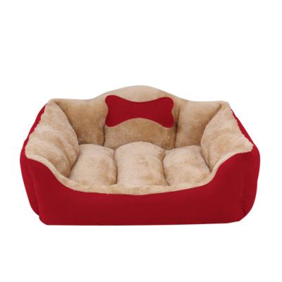 China Waterproof Multicolor Comfortable Short Plush Pet Bed Warm Deep Sleeping Cat And Dog Bed for sale