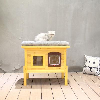 China Single Viable Solid Wood Cage Pet Bed Cat House Animal Cage for sale