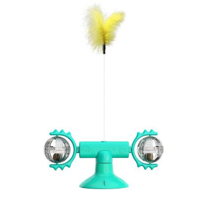 China Viable Relieve Boredom Pet Suction Cup Wheel Planet Spinning Rotary Windmill Toy for sale