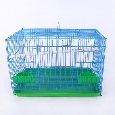 China Medium Size Pet Bird Metal Cage Iron Craft Breathable Small Folding Bird Cage for sale