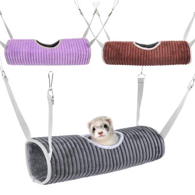 China New Breathable Thermal Tunnel Ferrets Cylinder Hammock Tunnel Squirrel Nest Hamster Nest Winter Thermal Supplies for sale