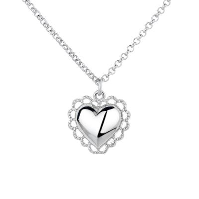 China ANENJERY FASHIONABLE Lace Heart Pendant Necklace For Women Fashion Party Choker Necklace Wedding Jewelry for sale