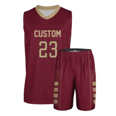 China Cheap Basketball Uniforms Antibacterial Custom Design Popular Basketball Tank Top for sale