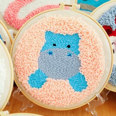 China China HOT Sale Punch Needle Embroidery Starter Kits Punch Needle Tool Threader Fabric Embroidery Hoop Thread Cover Punch Needle for sale