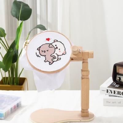 China Adjustable Embroidery Hoop Stand Embroidery Cross Stitch Hoop Set Ring Frame Cross Stitch Rack DIY Sewing Tool for sale