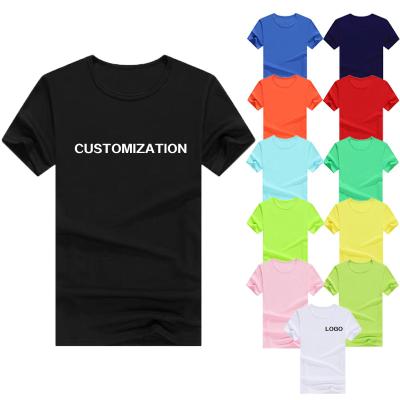 China 100% Polyester Sports Tee Shirts Custom Mens Womens Anti-Wrinkle Printing T Shirts White Tops Gym Logo Plain Unisex T-shirt for sale