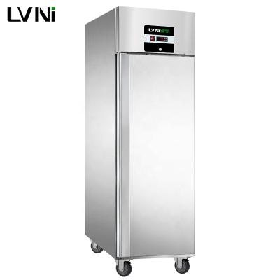 China Double-temperature LVNi auto defrost single door stainless steel commercial refrigerator freezer upright refrigerator for hotel restaurant kitchen for sale