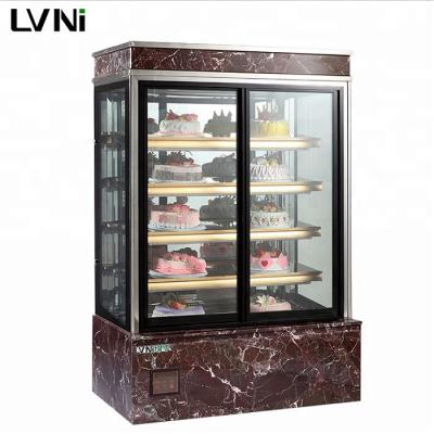 China Single-temperature LVNI Bakery Pastry Cake Display Refrigerator Cabinet Commercial Marble Glass Showcase for sale