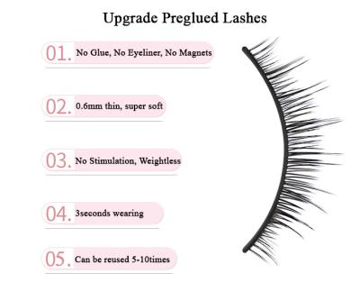 China 2022 criss-cross new style non using glue silk lashes tape self-adhesive eyelashes pre-gummed tape lashes for sale