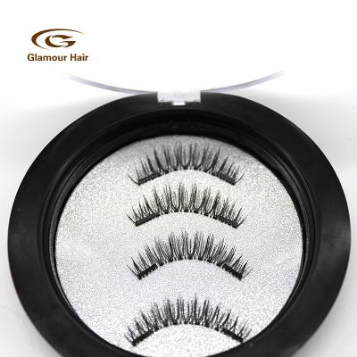 China Natural Long Magnetic Eye Lashes 3D Magnet Silk Reusable False Eyelashes for sale