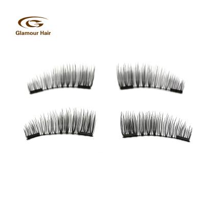 China Long 3D Ultrathin Natural Mink Fur Eyelashes Double Magnetic Lashes With Private Label Eyelash Custom Box for sale