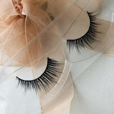 China Long New Faux Natural Mink Synthetic Strip Eyelashes With Lash Box Design 3D Private Label Package for sale