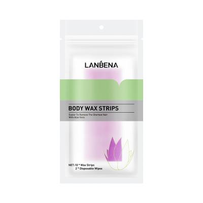 China LANBENA Private Label Aloe Vera Hair Removal Natural Body Underarm Wax Strips Big Size Purple for sale