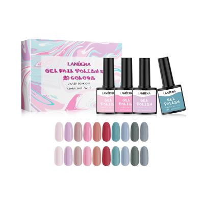 China Lanbena Best Selling LB7631 10 Colors High Gloss Easy Application Gel Nail Polish Quick Dry Kit LB7631 for sale