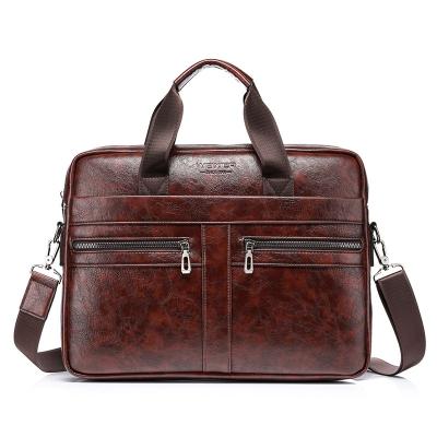 China Custom Wholesale Fashionable Waterproof Office Business PU Leather Laptop Bag 2021 Men's Quality PU Leather Laptop Bag for sale