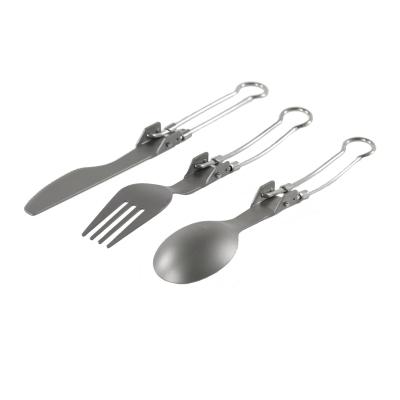 China Folding Ultralight Outdoor Camping Titanium Cutlery Set-- 1*Folding Knife & 1*Folding Fork&1* Folding Spoon for sale