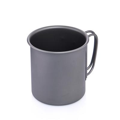 China Newest Fashinable 300ml single-walled titanium camping mug outdoor mug with handle for sale