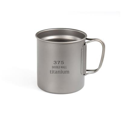 China Eco - Friendly Leisure Goods Titanium Double Walled Mug 375ml For Hiking Camping for sale