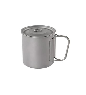 China Titanium Lightweight Portable 600ml Mug For Camping Backpacking Hiking With Lid for sale