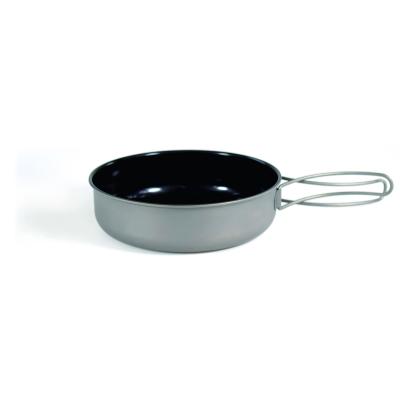 China Camping D128/D150/D174/D197mm Lightweight Non-Stick Outdoor Titanium Pan for sale